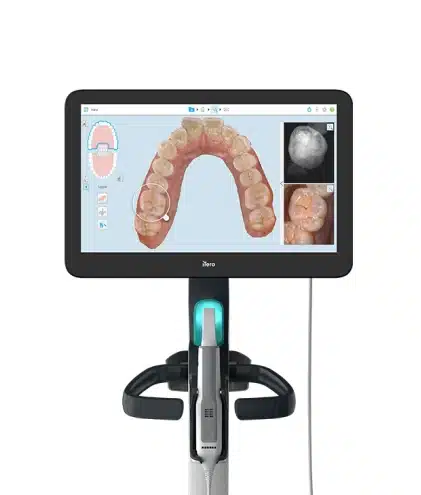 Dentist using digital intraoral scanner to capture 3D images of teeth in Carthage